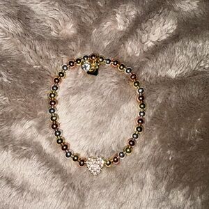 Park Lane Rose Gold, Gold, and Silver Heart Bracelet